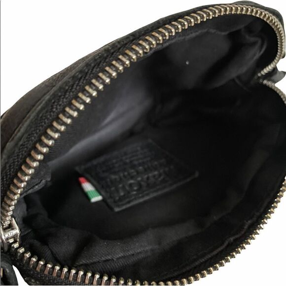 MAXON COLLECTION Italy Leather Wristlet Pouch Convertible Purse Black - Picture 15 of 16